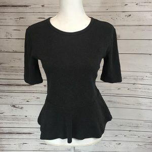 GAP • Medium Peplum Zip Top Dark Gray EUC